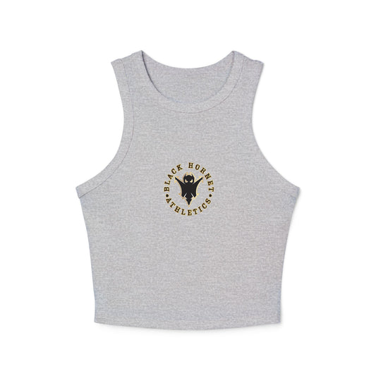 Racer Tank Top — Vintage ‘Black Hornet’ Athletic Logo Crop Tank Printify