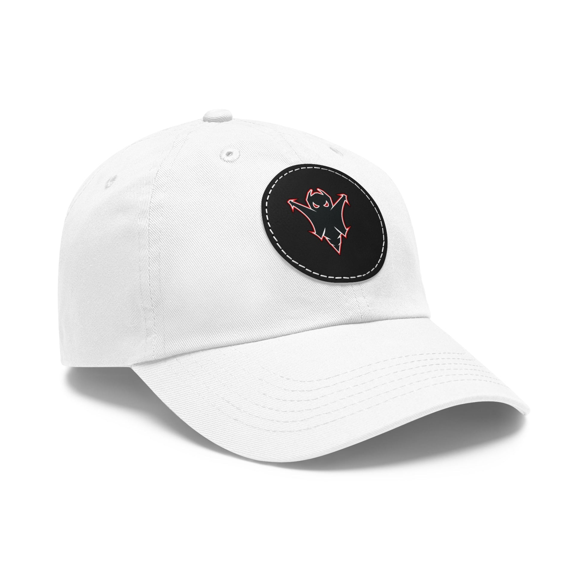 Embroidered Ghost Leather-Patch Dad Hat Printify