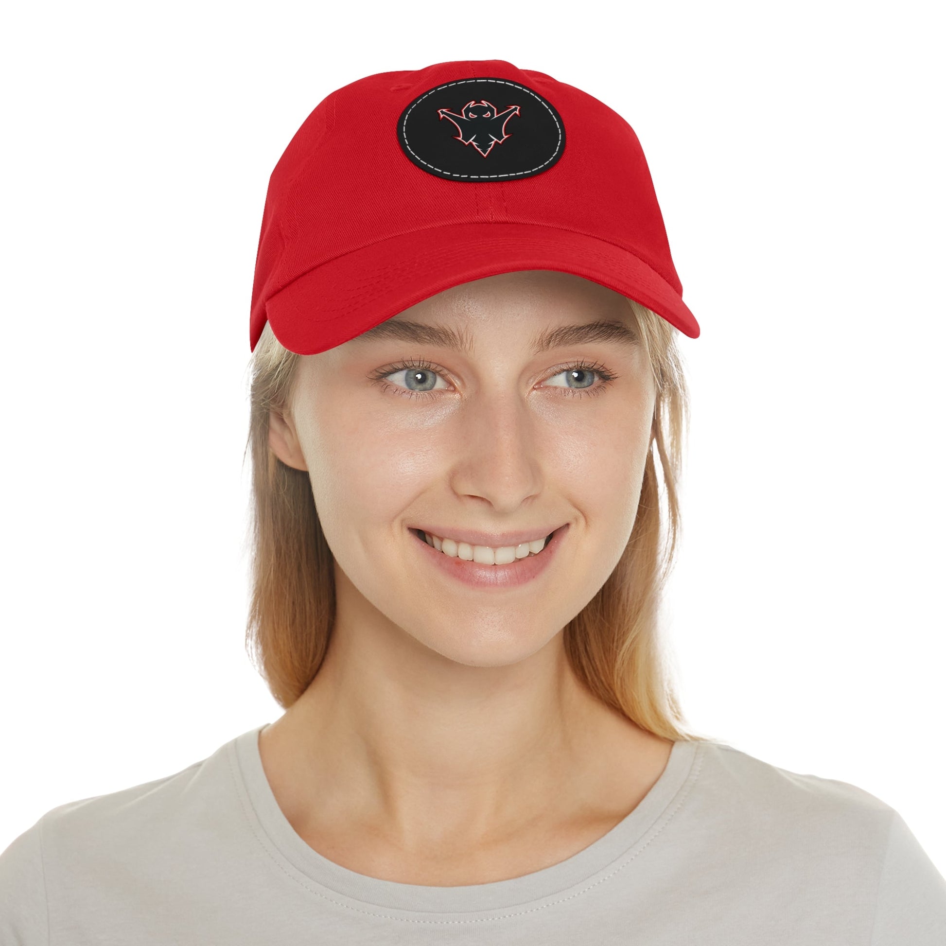 Embroidered Ghost Leather-Patch Dad Hat Printify