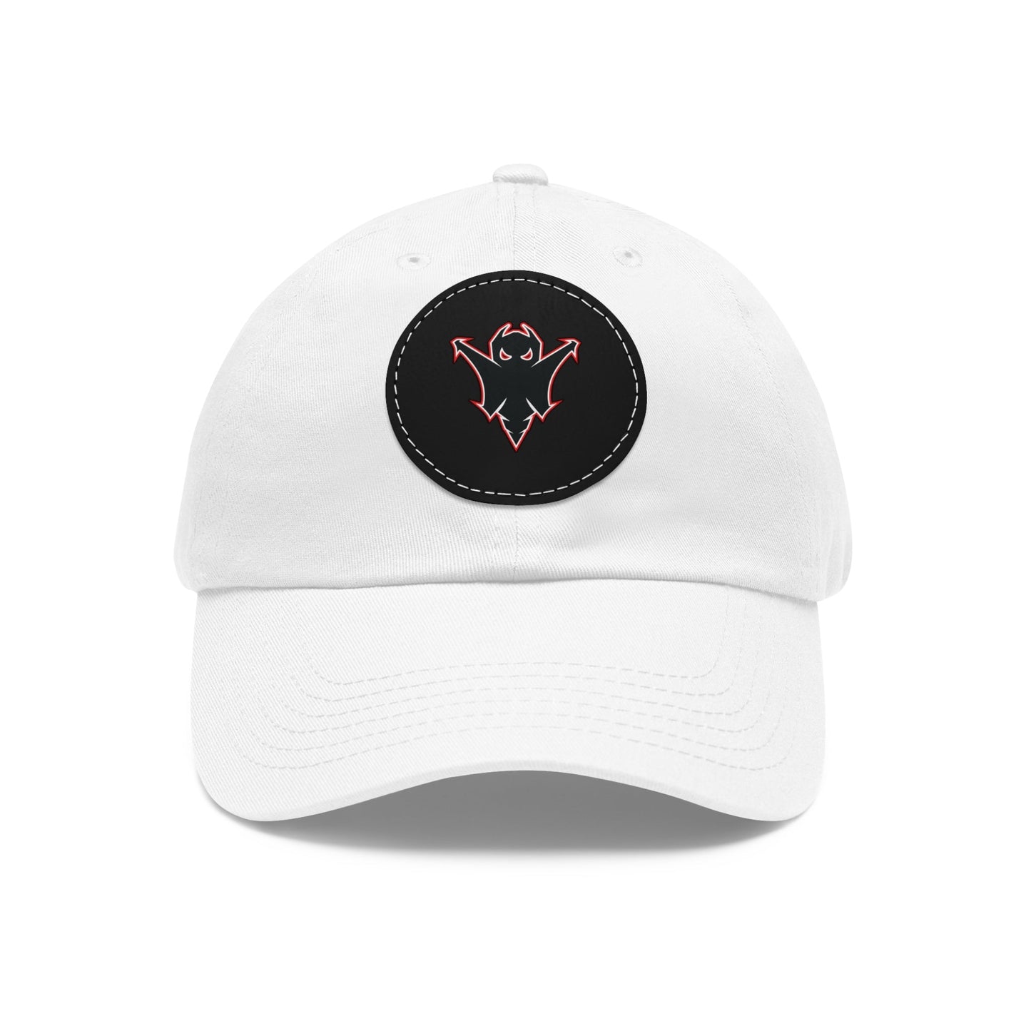 Embroidered Ghost Leather-Patch Dad Hat Printify