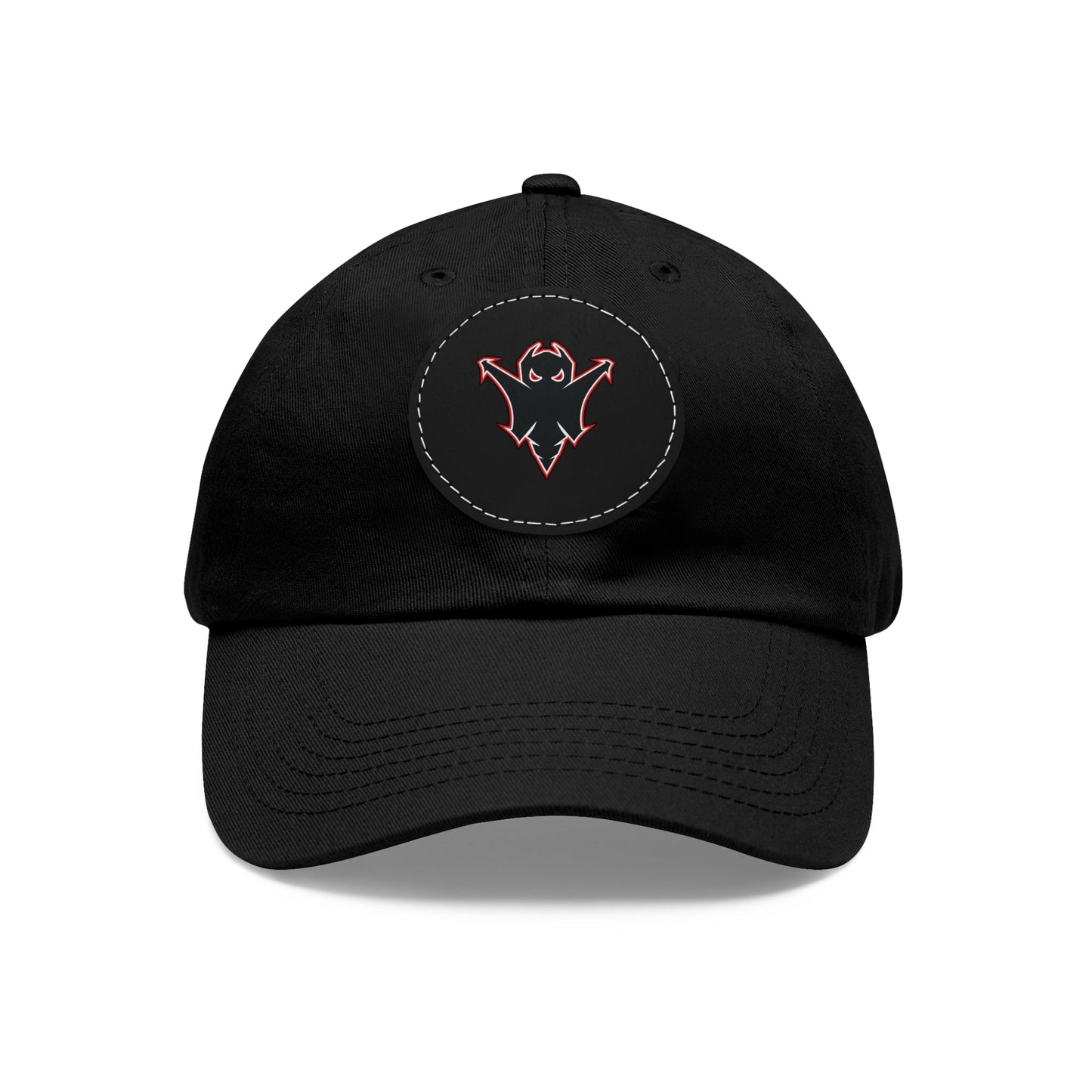 Embroidered Ghost Leather-Patch Dad Hat Printify