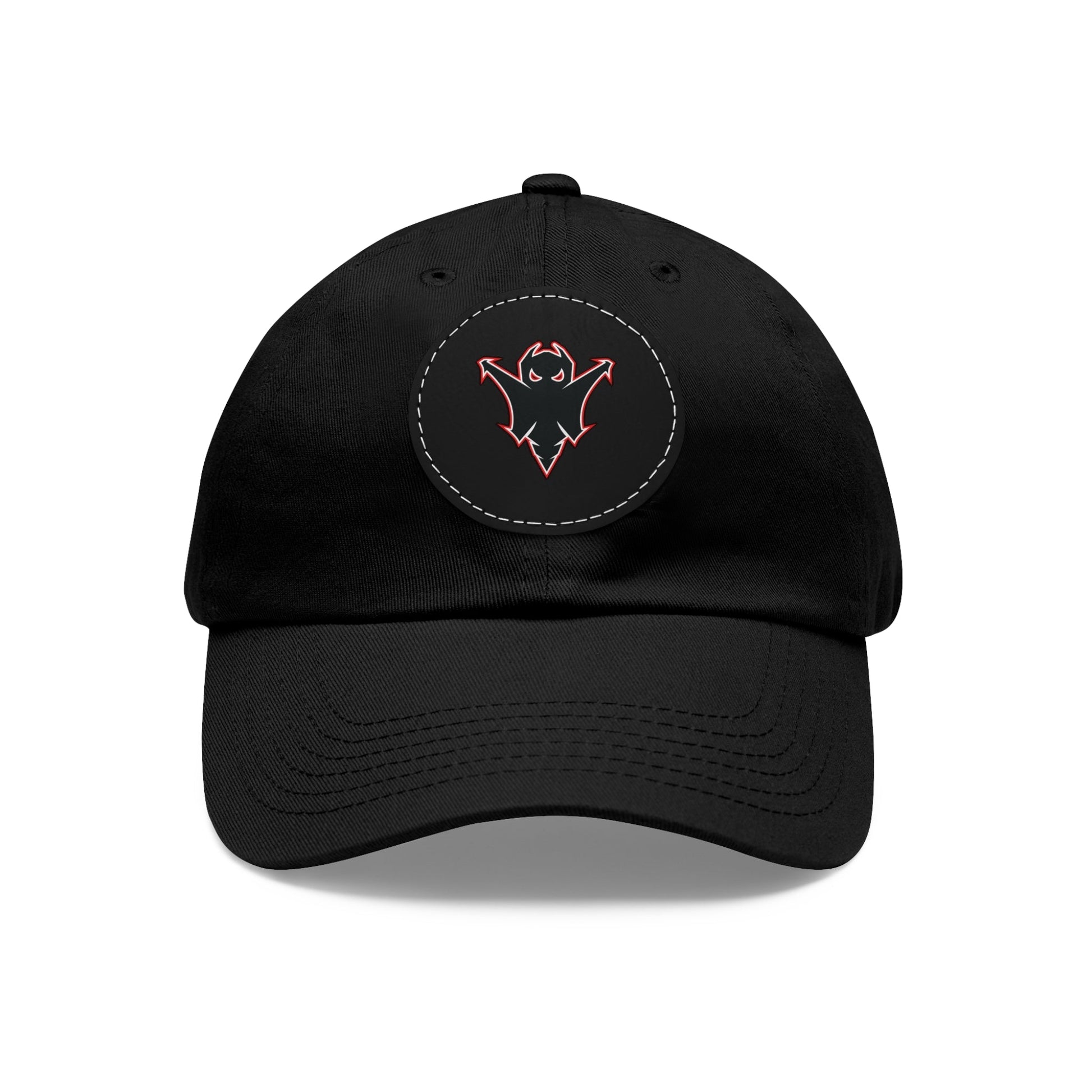 Embroidered Ghost Leather-Patch Dad Hat Printify