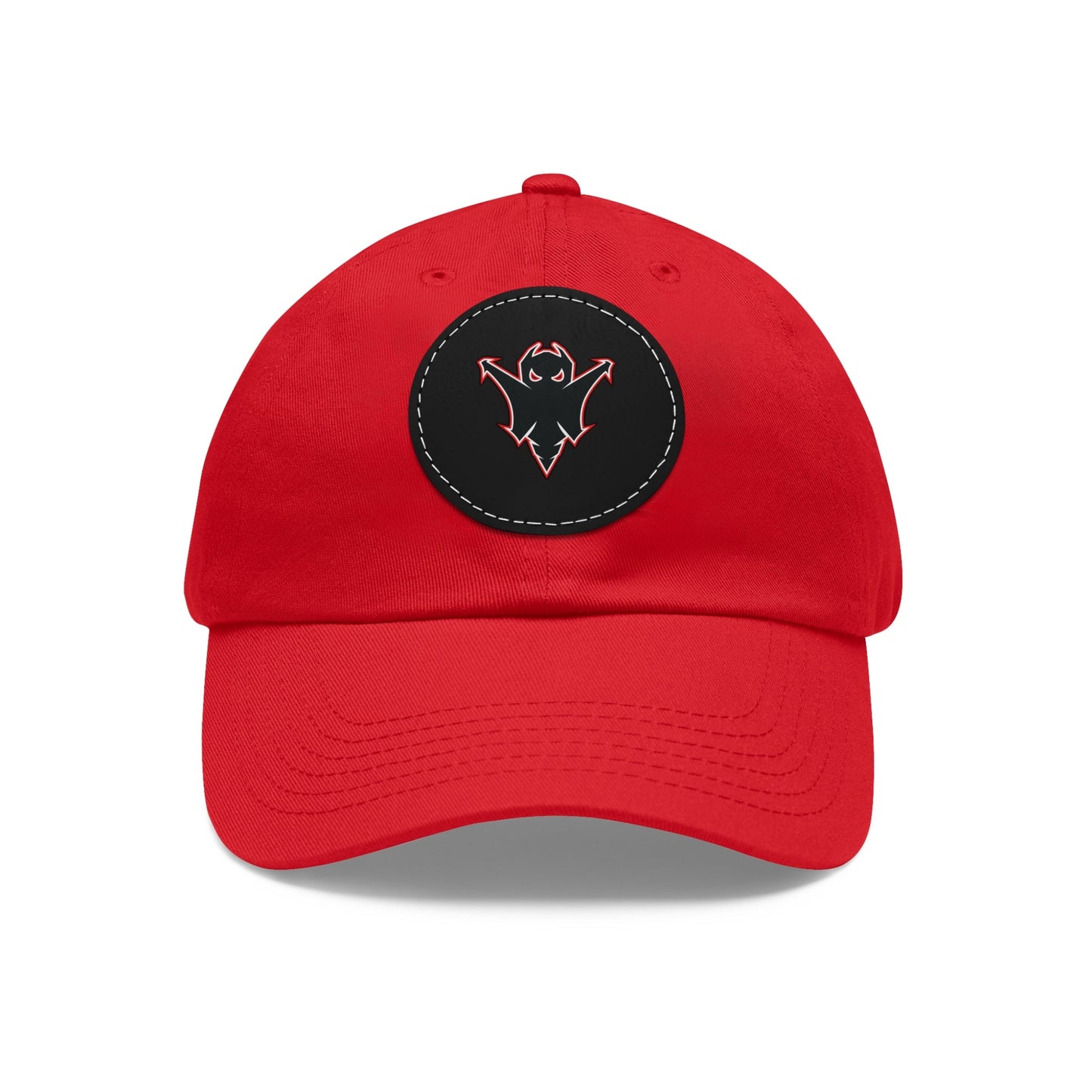 Embroidered Ghost Leather-Patch Dad Hat Printify