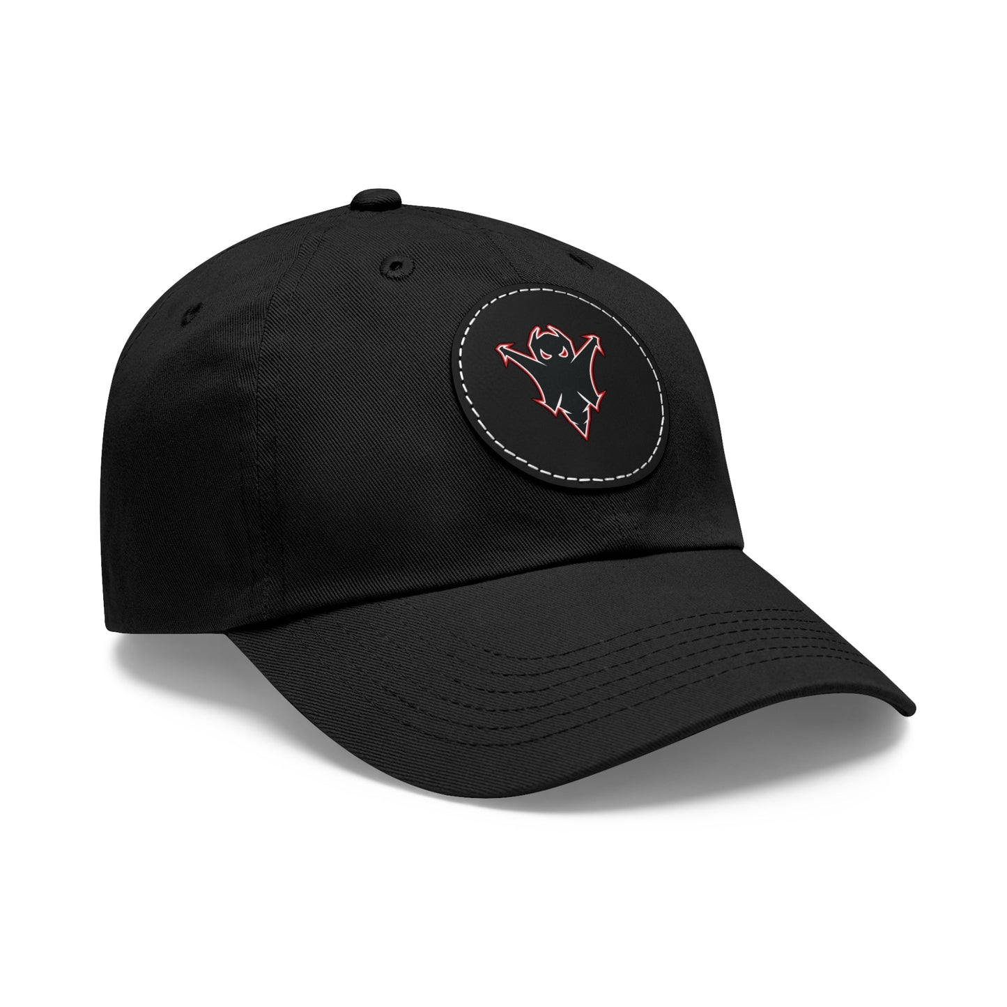 Embroidered Ghost Leather-Patch Dad Hat Printify
