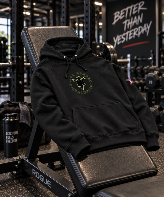 Unisex eco raglan hoodie Black Hornet Athletics