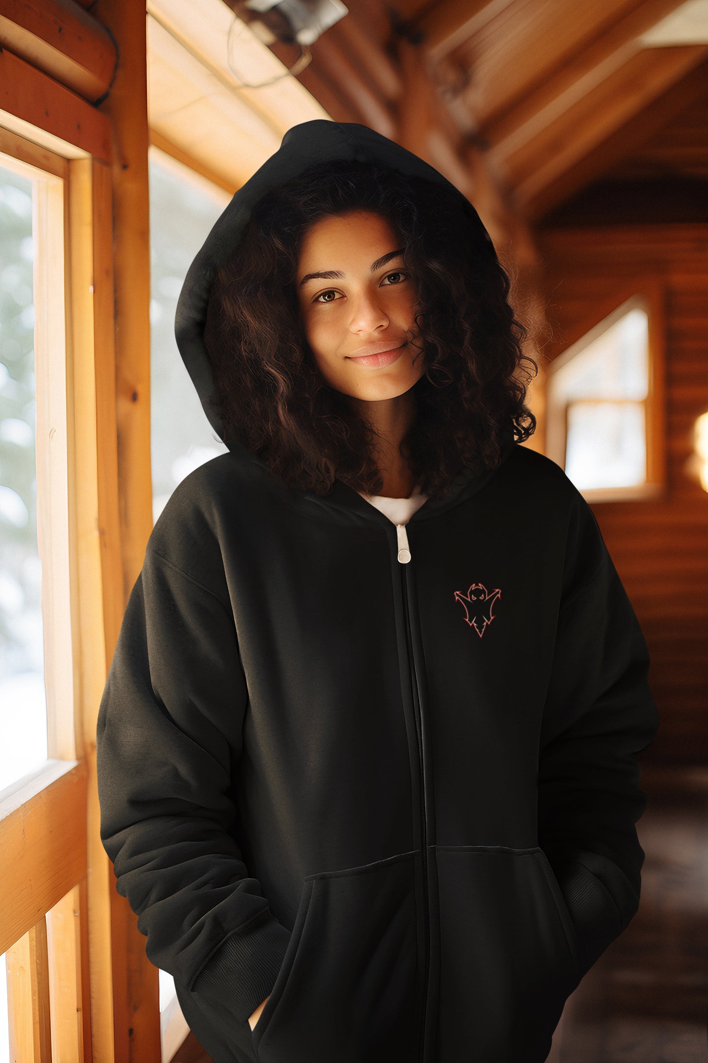 Black heavy blend zip hoodie